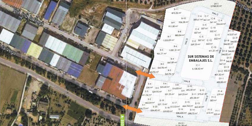 Plano de ampiación del Polígono Industrial de la Vega