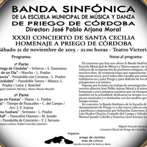 Programa Concierto Santa Sicilia Banda Sinfónica de Priego
