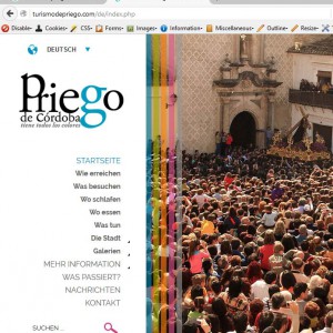 Web Turismo de Priego en Alemán