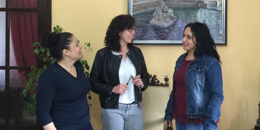 María Luisa Ceballos con el AMPA del colegio Luque Onieva