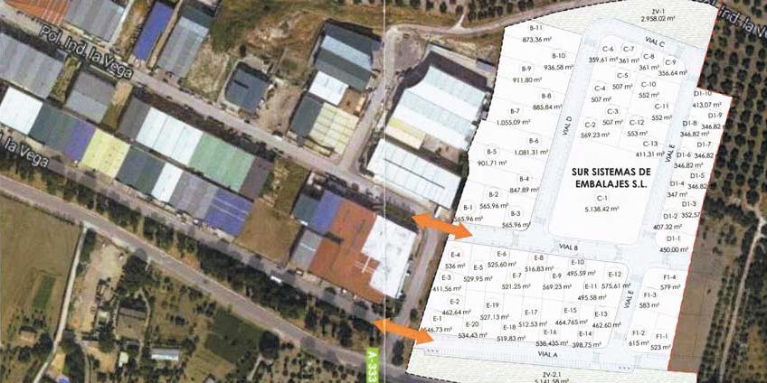 Plano de ampiación del Polígono Industrial de la Vega